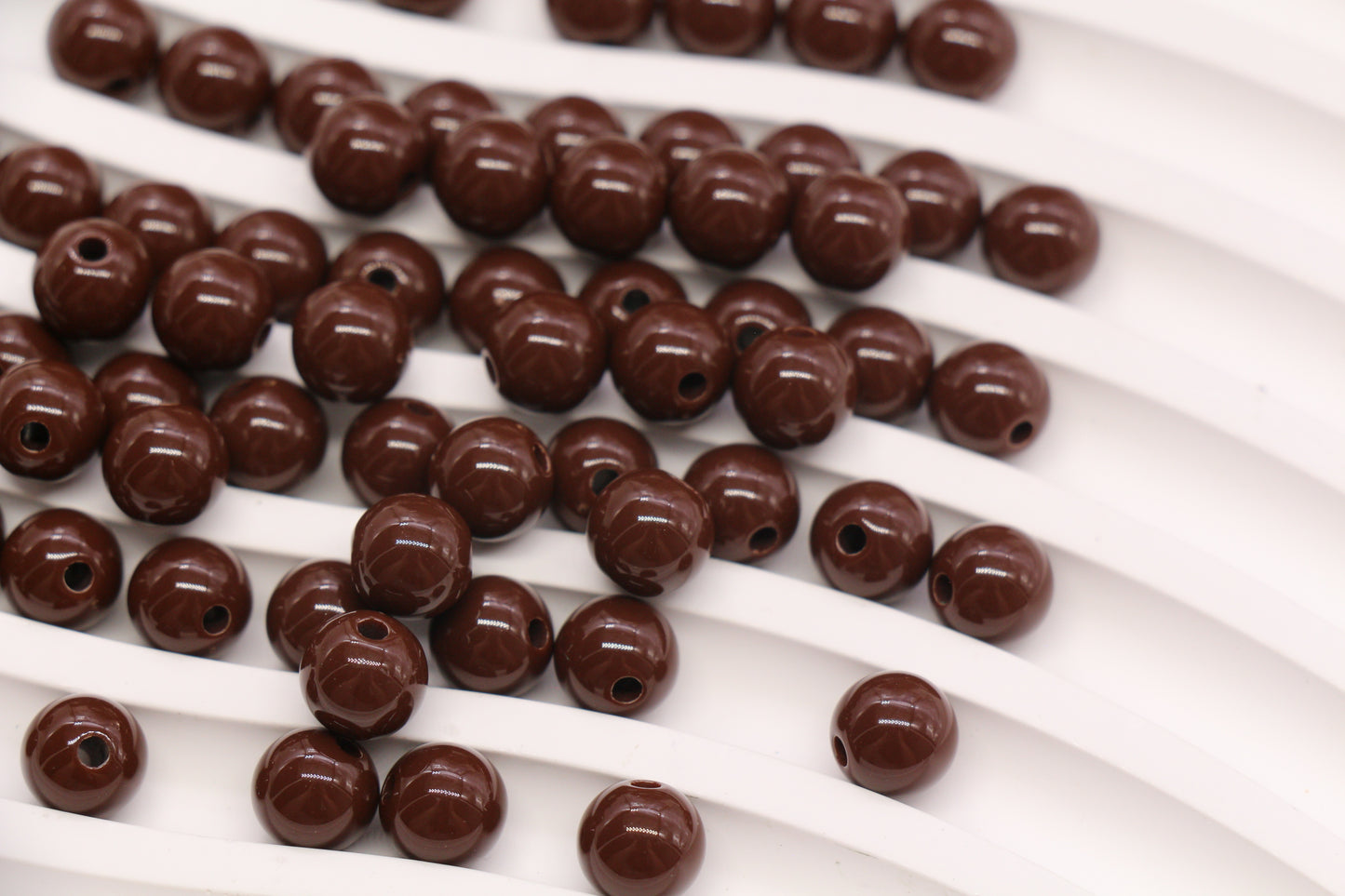 8mm Brown Acrylic Gumball Beads #3963