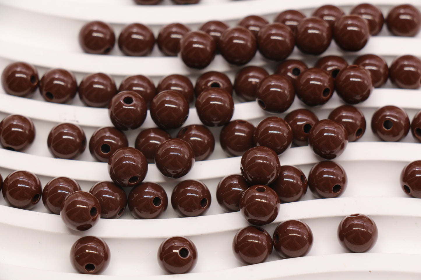 8mm Brown Acrylic Gumball Beads #3963
