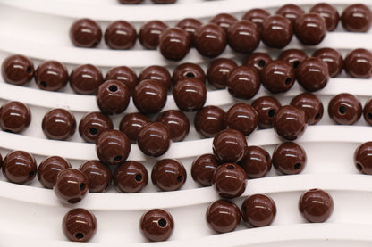 8mm Brown Acrylic Gumball Beads #3963