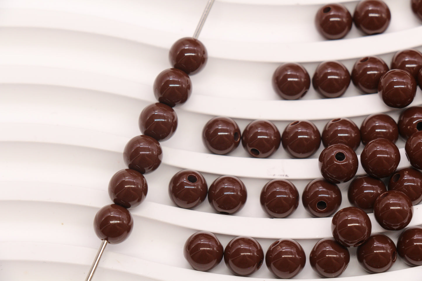 8mm Brown Acrylic Gumball Beads #3963