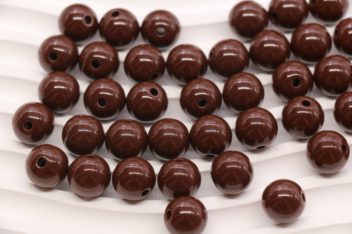12mm Brown Acrylic Gumball Beads #3962