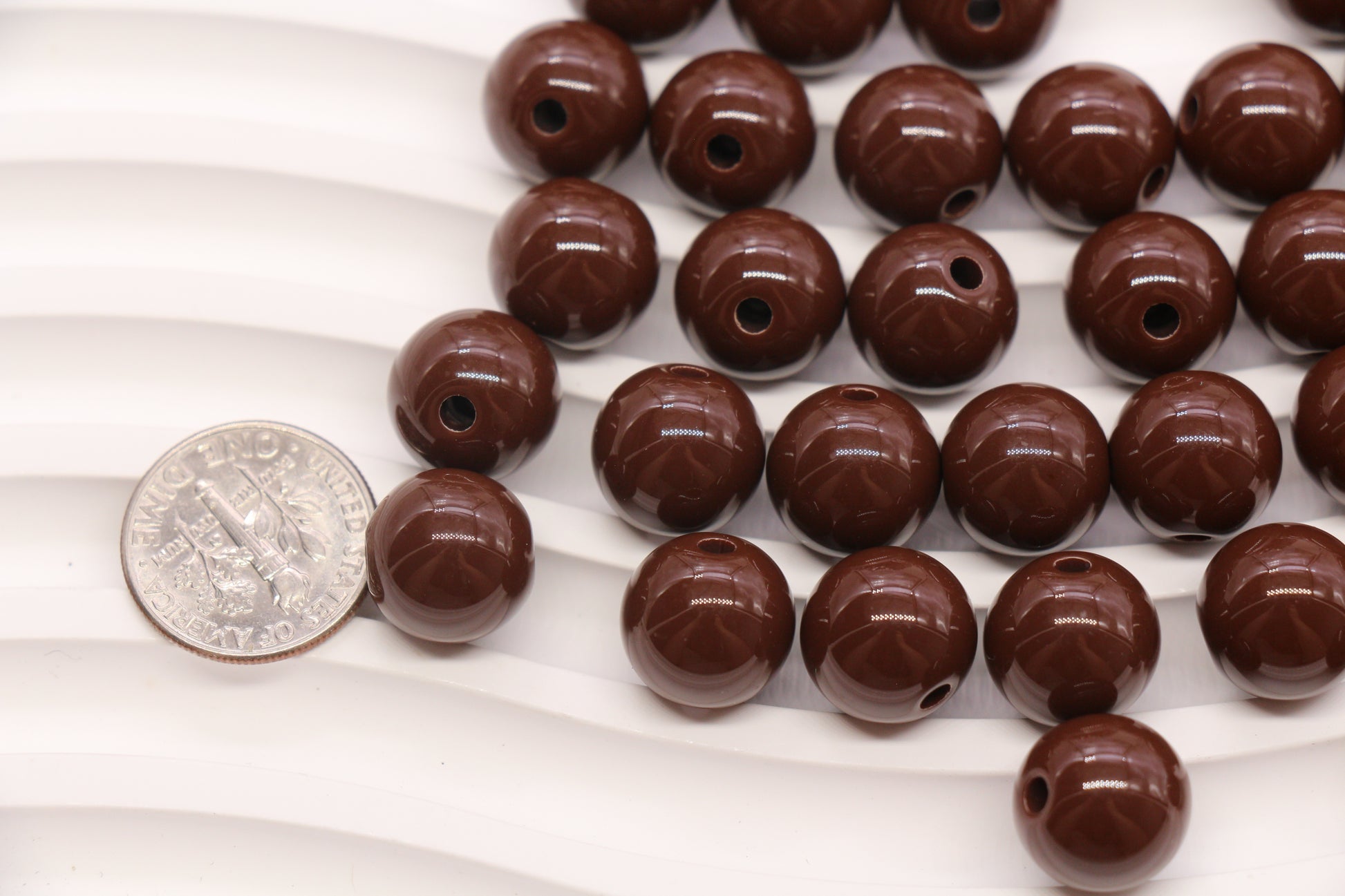 12mm Brown Acrylic Gumball Beads #3962