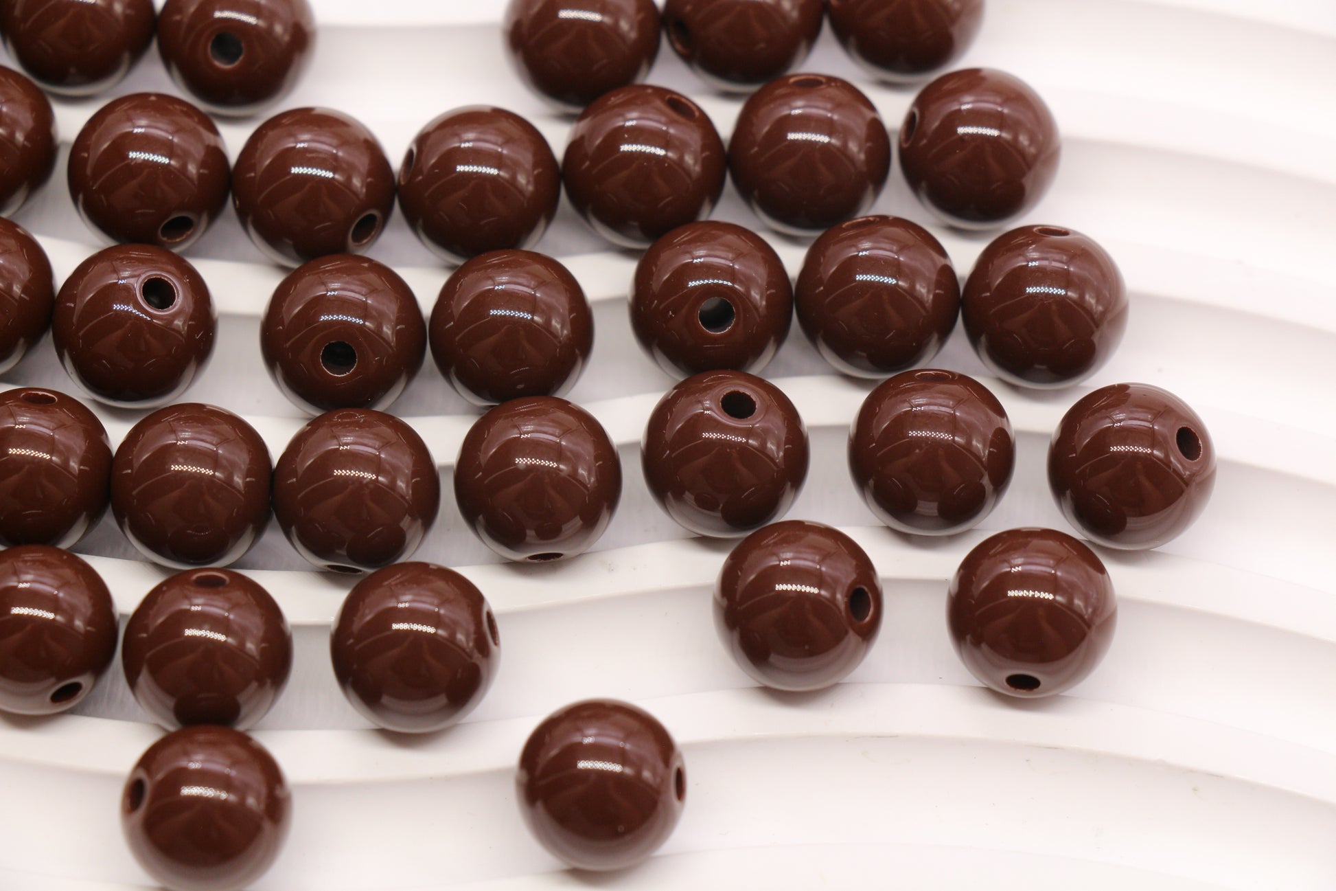 12mm Brown Acrylic Gumball Beads #3962