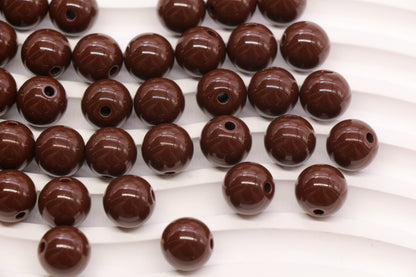 12mm Brown Acrylic Gumball Beads #3962