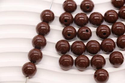 12mm Brown Acrylic Gumball Beads #3962