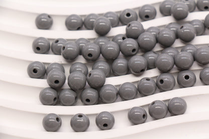 8mm Gray Acrylic Gumball Beads #3961