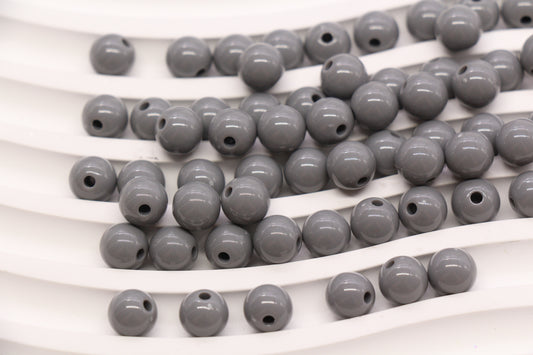 8mm Gray Acrylic Gumball Beads #3961