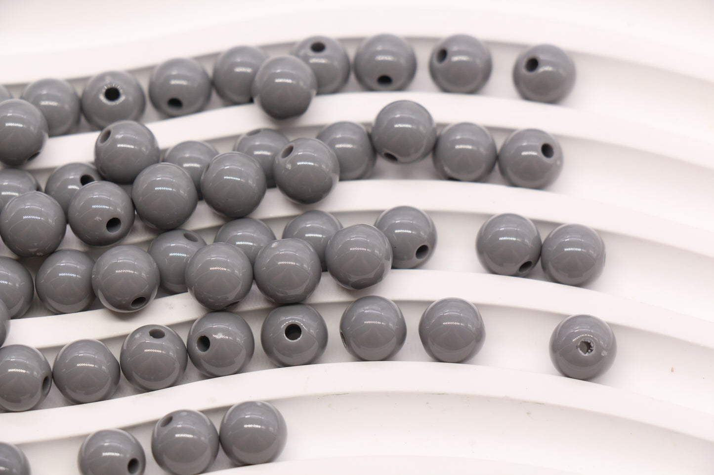8mm Gray Acrylic Gumball Beads #3961
