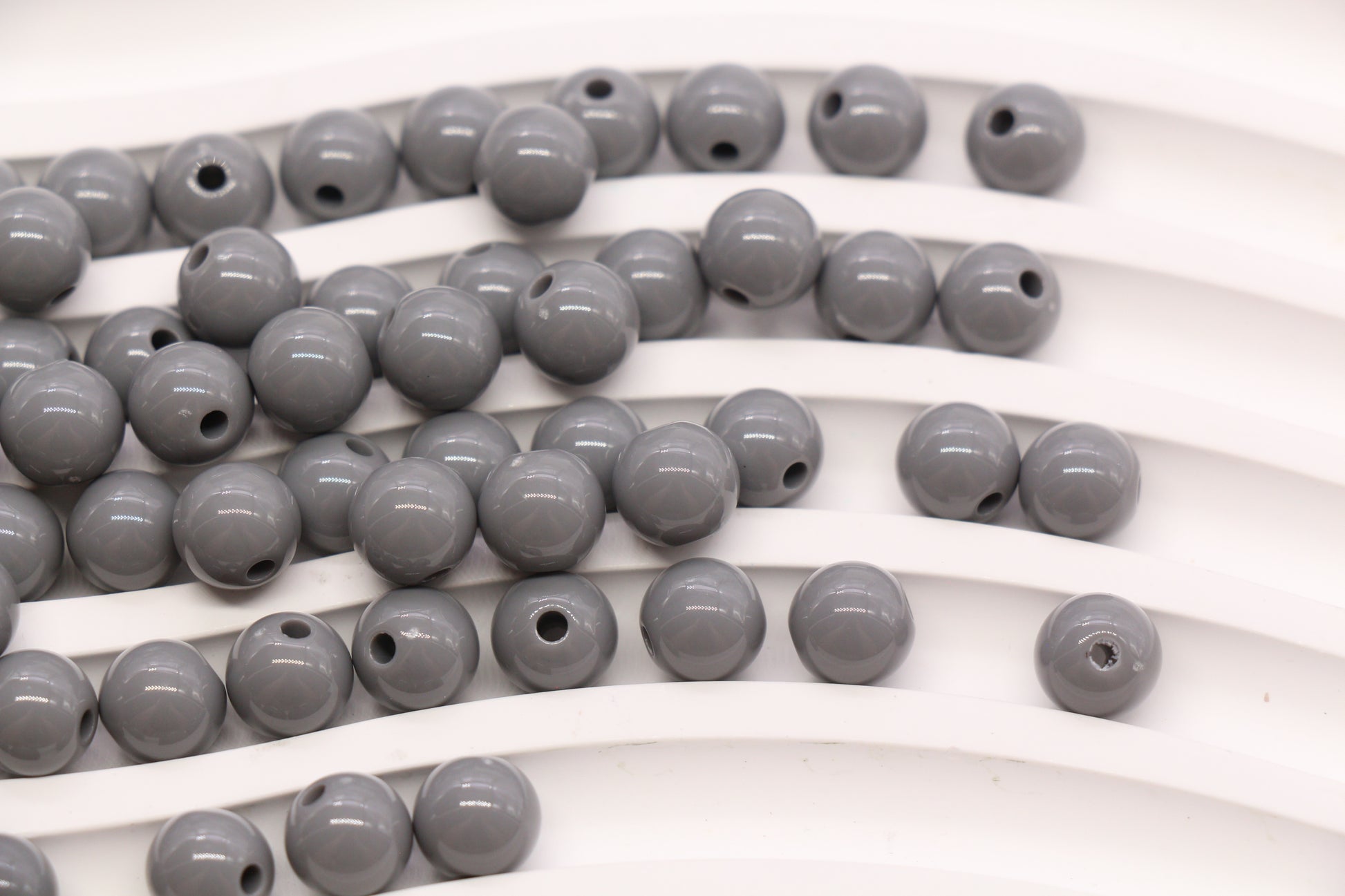 8mm Gray Acrylic Gumball Beads #3961