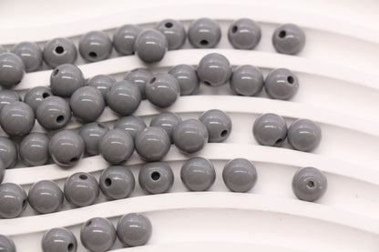 8mm Gray Acrylic Gumball Beads #3961