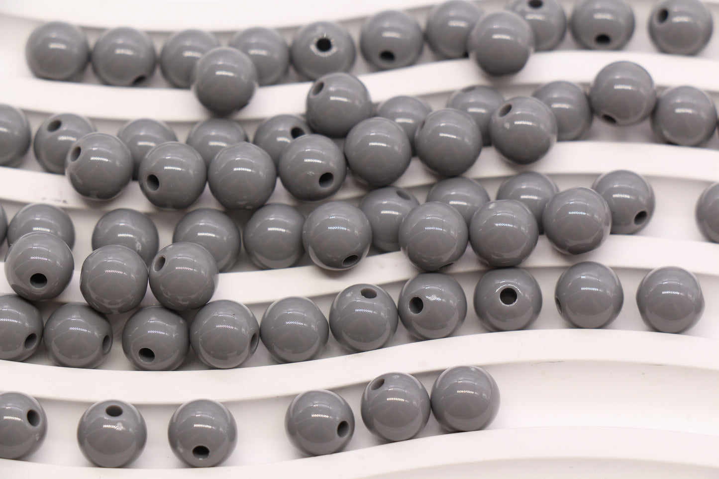8mm Gray Acrylic Gumball Beads #3961