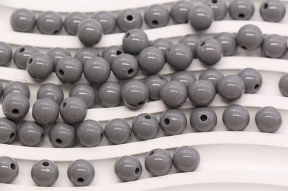 8mm Gray Acrylic Gumball Beads #3961