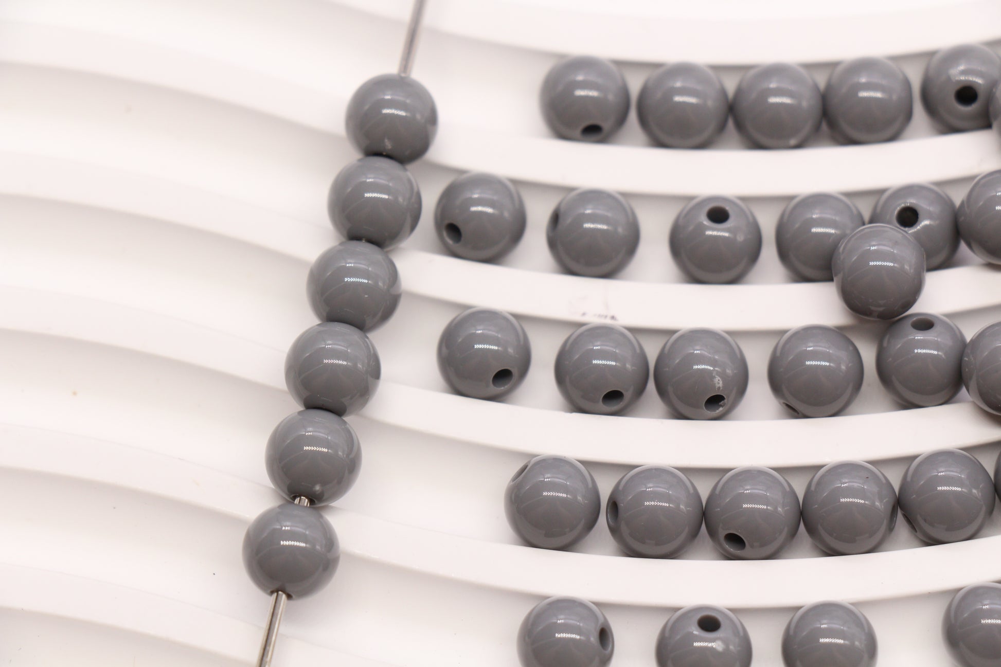 8mm Gray Acrylic Gumball Beads #3961