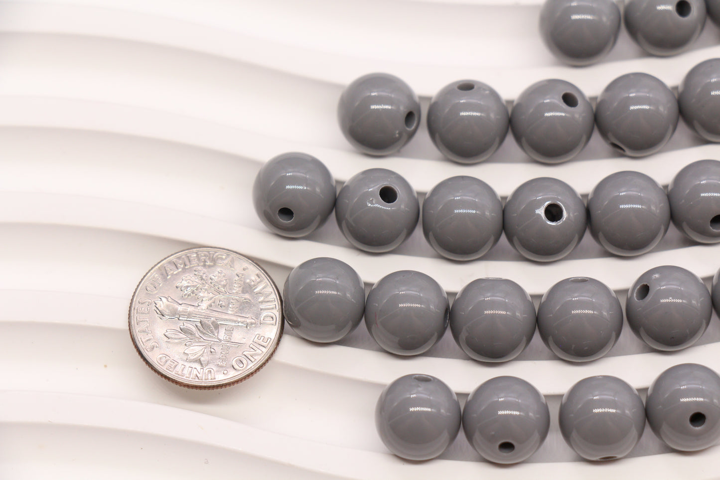 10mm Gray Acrylic Gumball Beads #3960