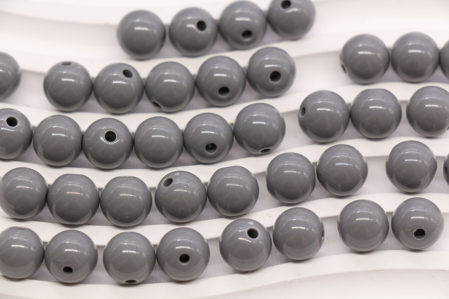 10mm Gray Acrylic Gumball Beads #3960