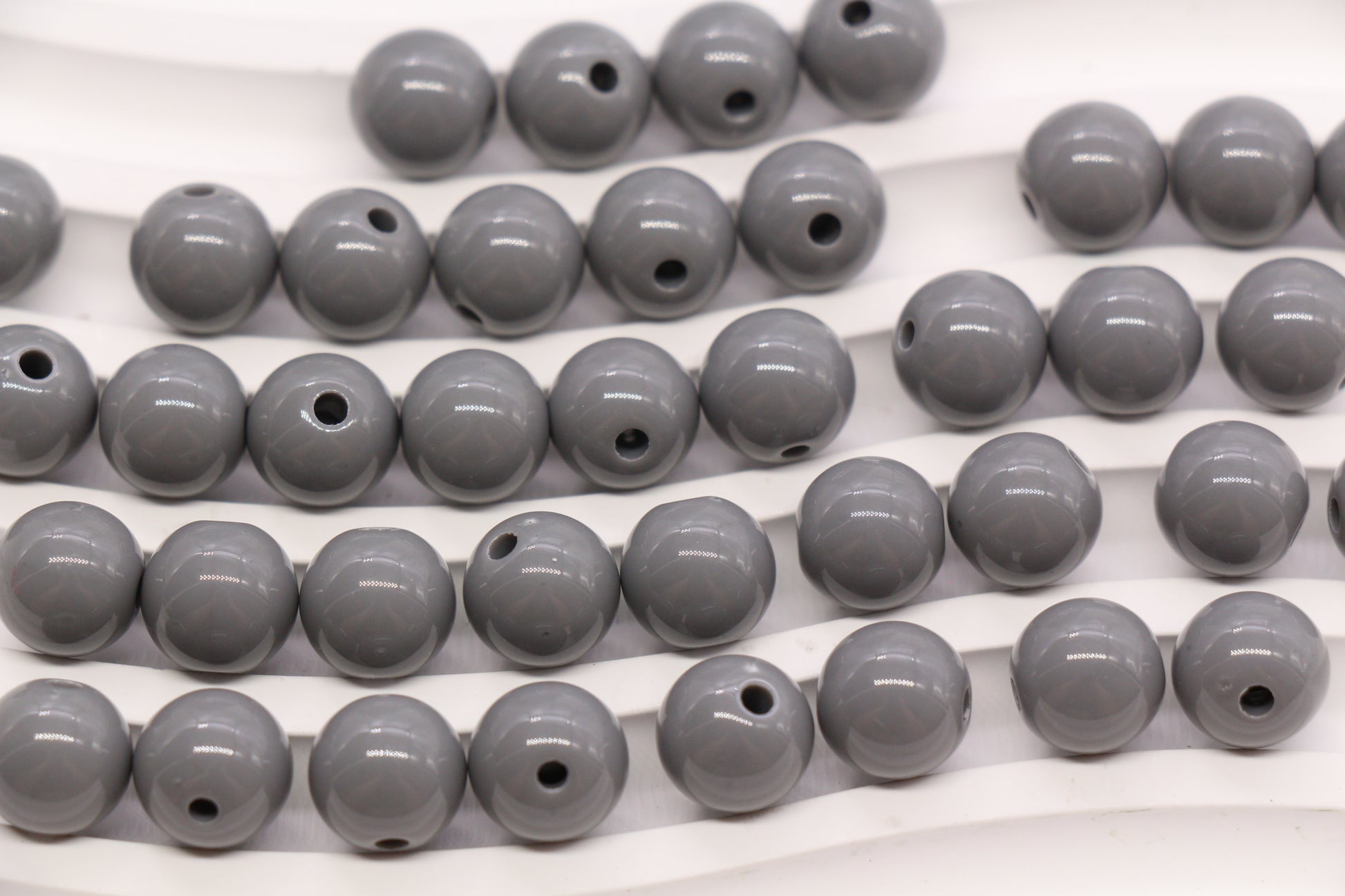 10mm Gray Acrylic Gumball Beads #3960