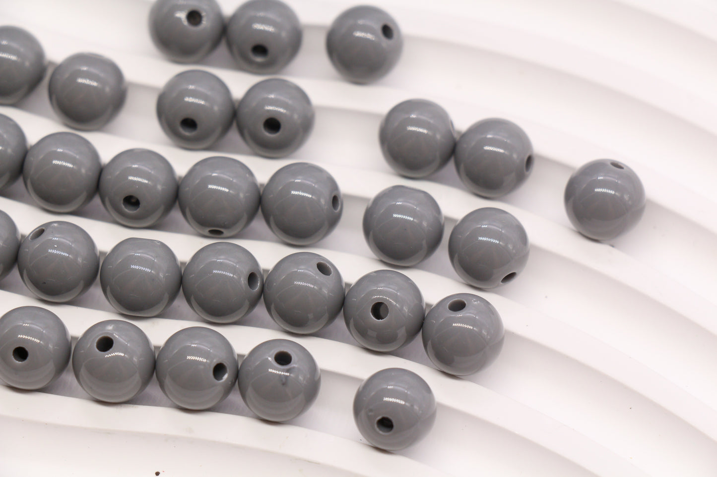 10mm Gray Acrylic Gumball Beads #3960