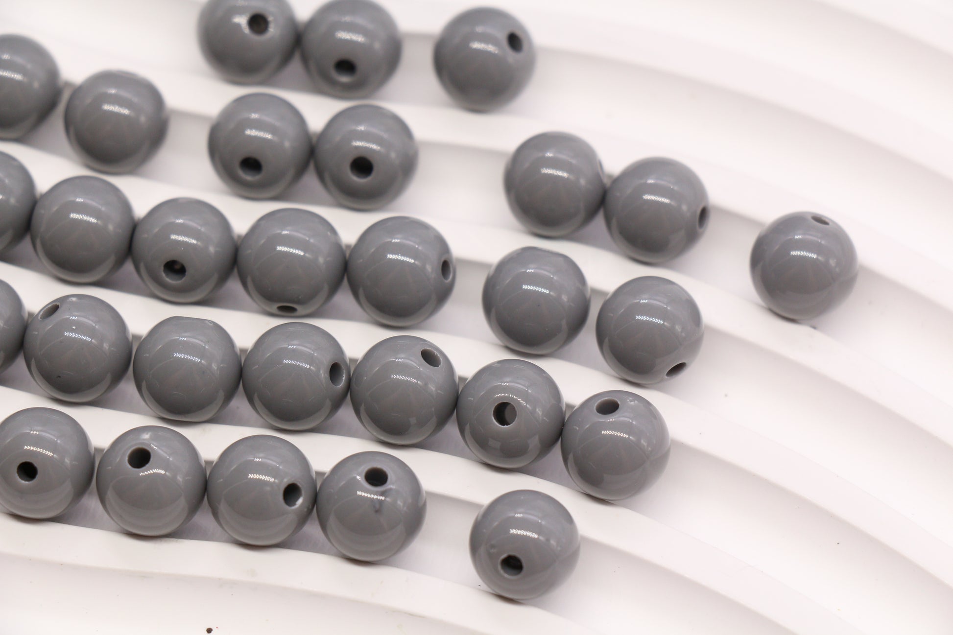 10mm Gray Acrylic Gumball Beads #3960