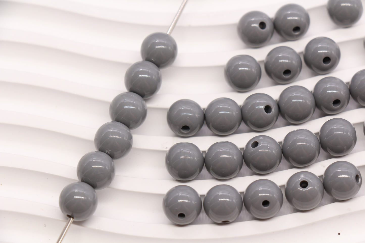 10mm Gray Acrylic Gumball Beads #3960