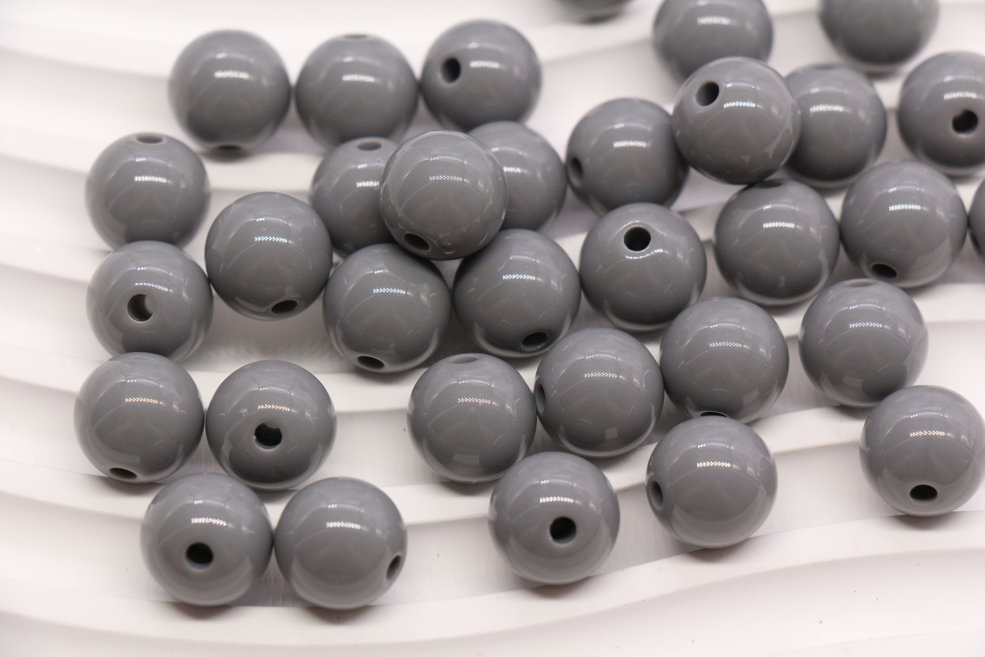 12mm Gray Acrylic Gumball Beads #3959