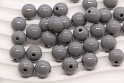 12mm Gray Acrylic Gumball Beads #3959