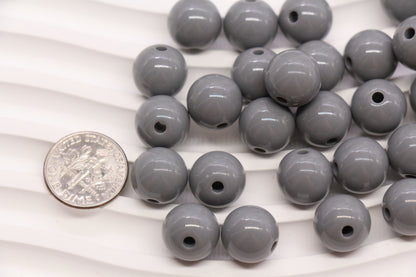 12mm Gray Acrylic Gumball Beads #3959