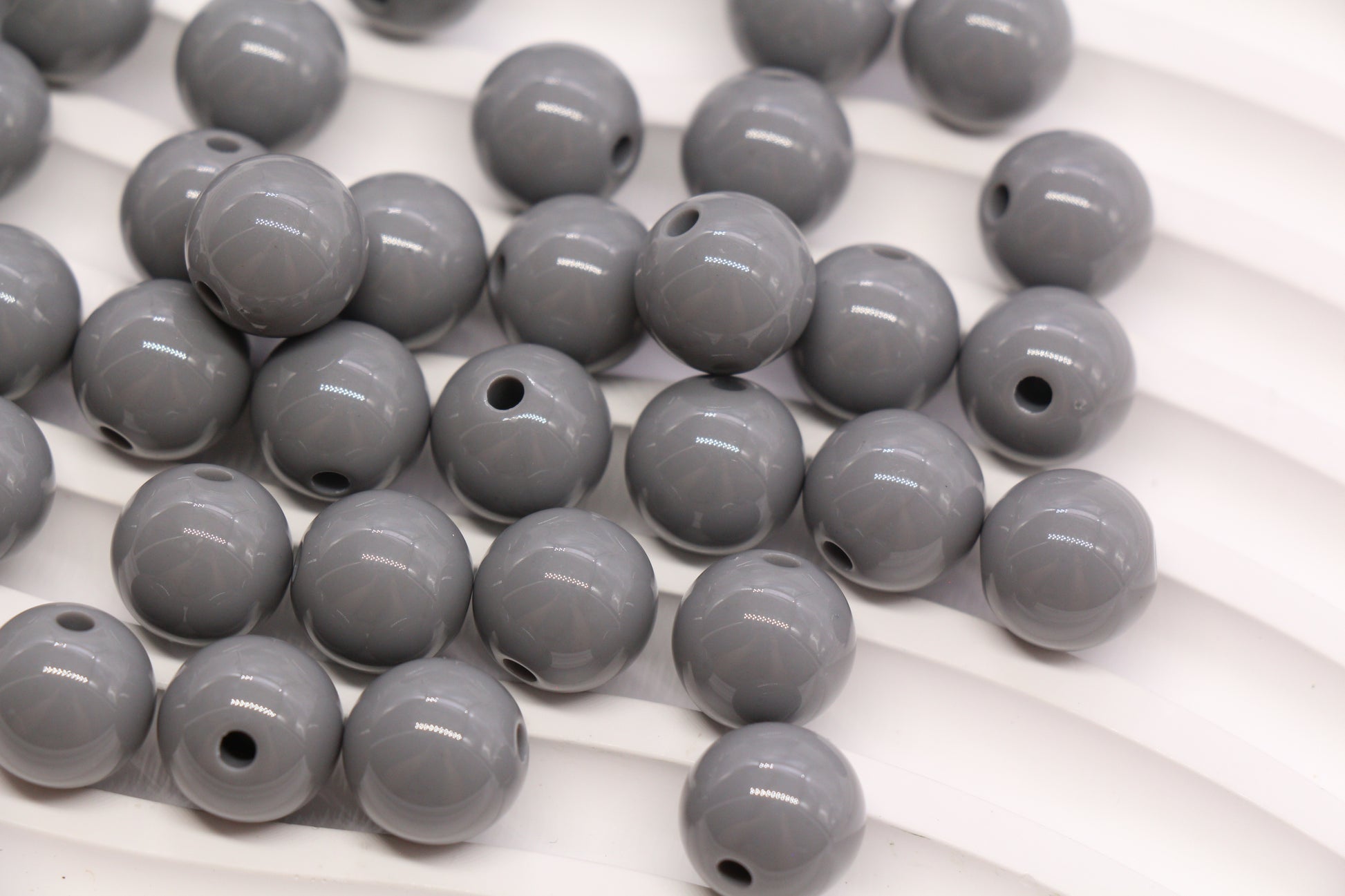 12mm Gray Acrylic Gumball Beads #3959
