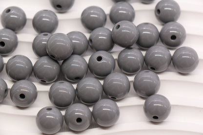 12mm Gray Acrylic Gumball Beads #3959