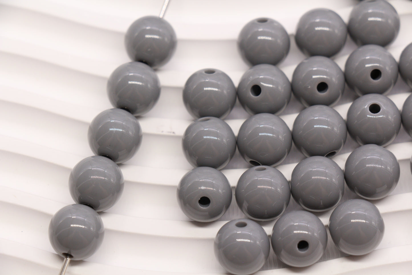 12mm Gray Acrylic Gumball Beads #3959