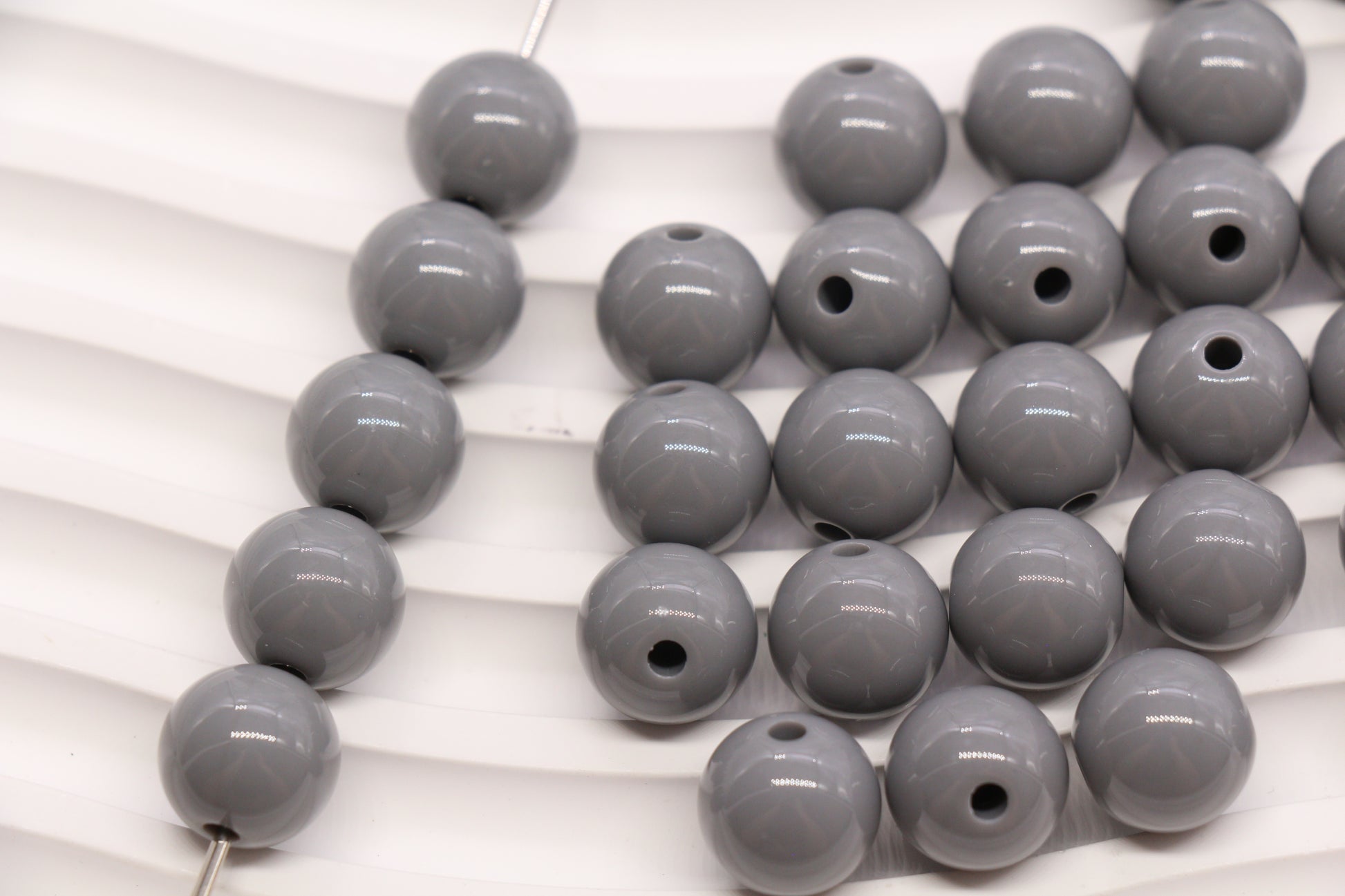 12mm Gray Acrylic Gumball Beads #3959