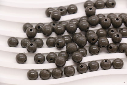 8mm Taupe Gray Acrylic Gumball Beads #3958
