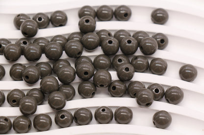 8mm Taupe Gray Acrylic Gumball Beads #3958