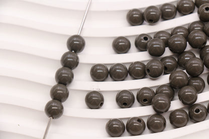 8mm Taupe Gray Acrylic Gumball Beads #3958