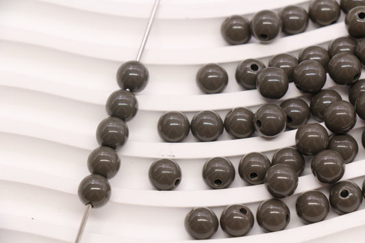 8mm Taupe Gray Acrylic Gumball Beads #3958