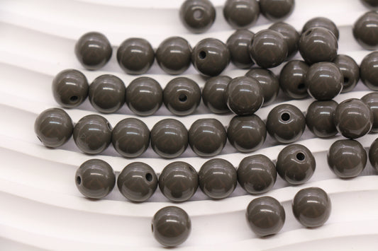 10mm Taupe Gray Acrylic Gumball Beads #3957