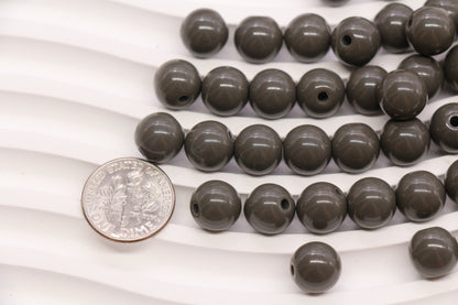 10mm Taupe Gray Acrylic Gumball Beads #3957
