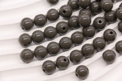 10mm Taupe Gray Acrylic Gumball Beads #3957