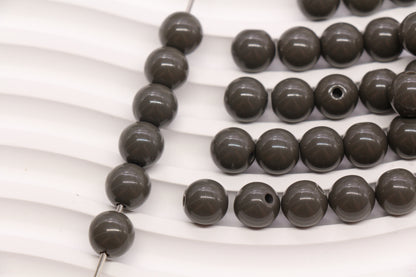 10mm Taupe Gray Acrylic Gumball Beads #3957
