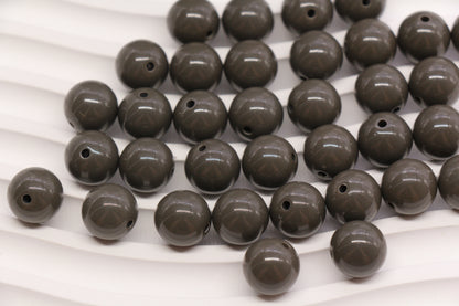 12mm Taupe Gray Acrylic Gumball Beads #3956