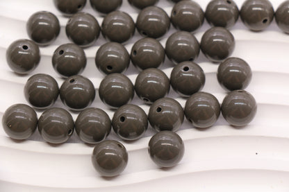 12mm Taupe Gray Acrylic Gumball Beads #3956
