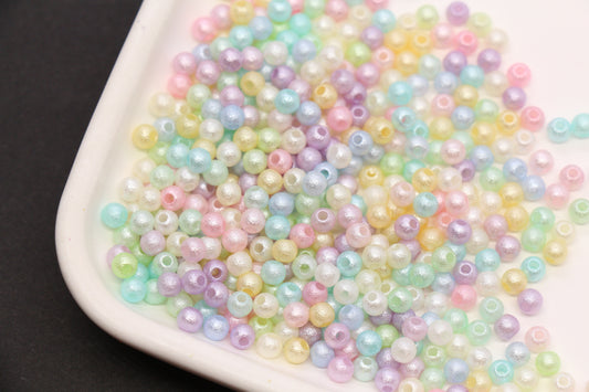 4mm Pearlized Acrylic Wrinkle Beads Mix #3978