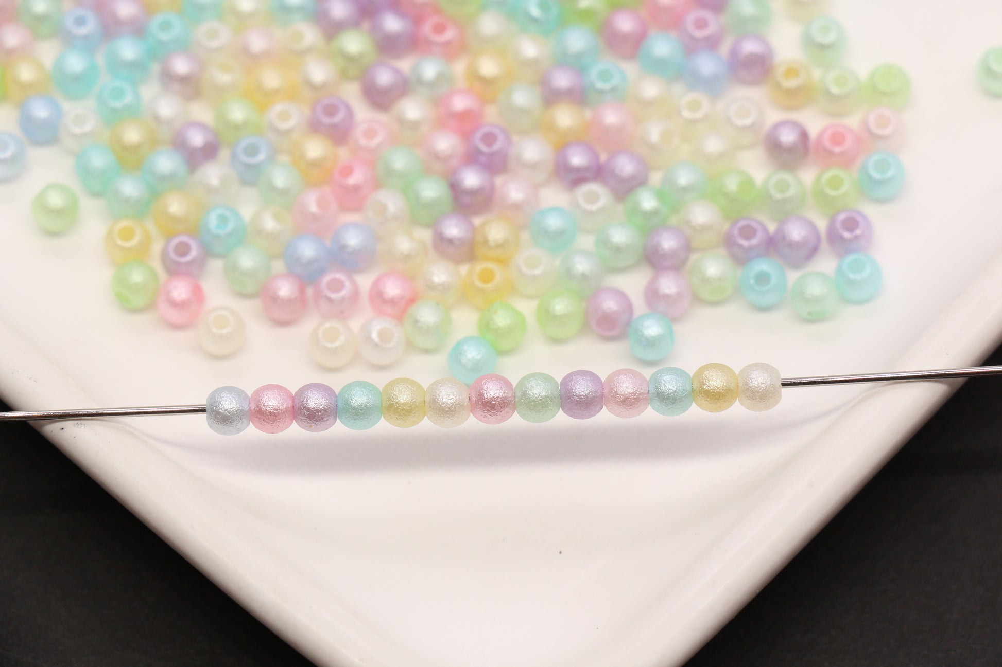 4mm Pearlized Acrylic Wrinkle Beads Mix #3978