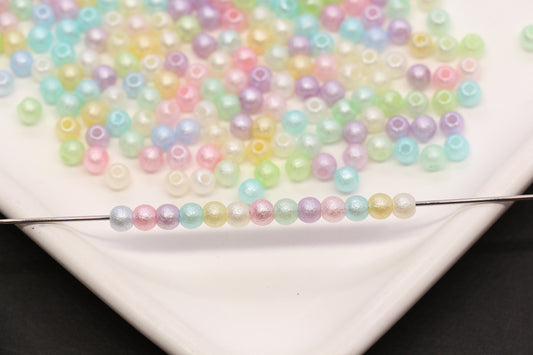 4mm Pearlized Acrylic Wrinkle Beads Mix #3978