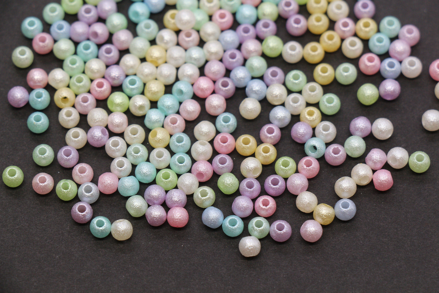 4mm Pearlized Acrylic Wrinkle Beads Mix #3978