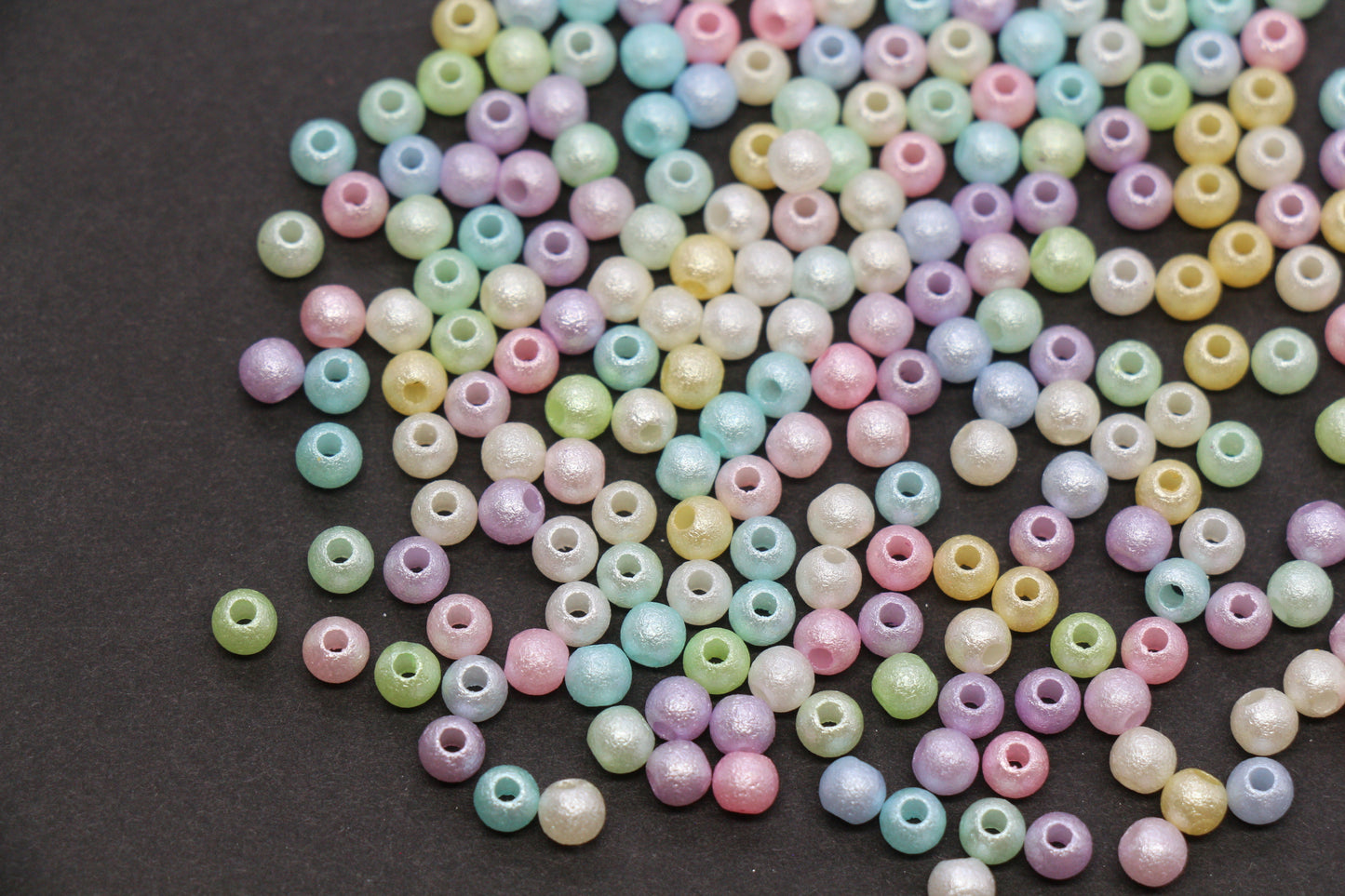 4mm Pearlized Acrylic Wrinkle Beads Mix #3978