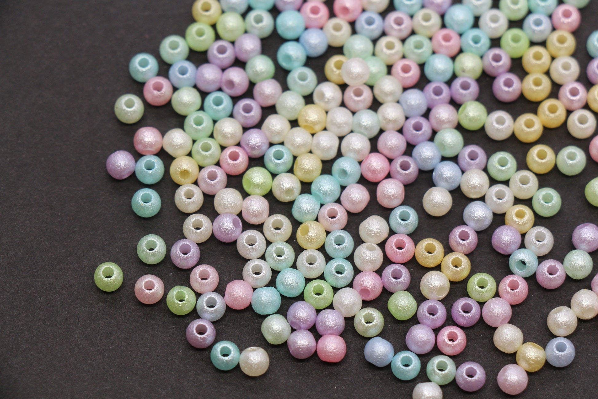 4mm Pearlized Acrylic Wrinkle Beads Mix #3978