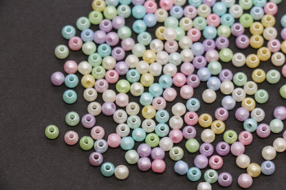 4mm Pearlized Acrylic Wrinkle Beads Mix #3978