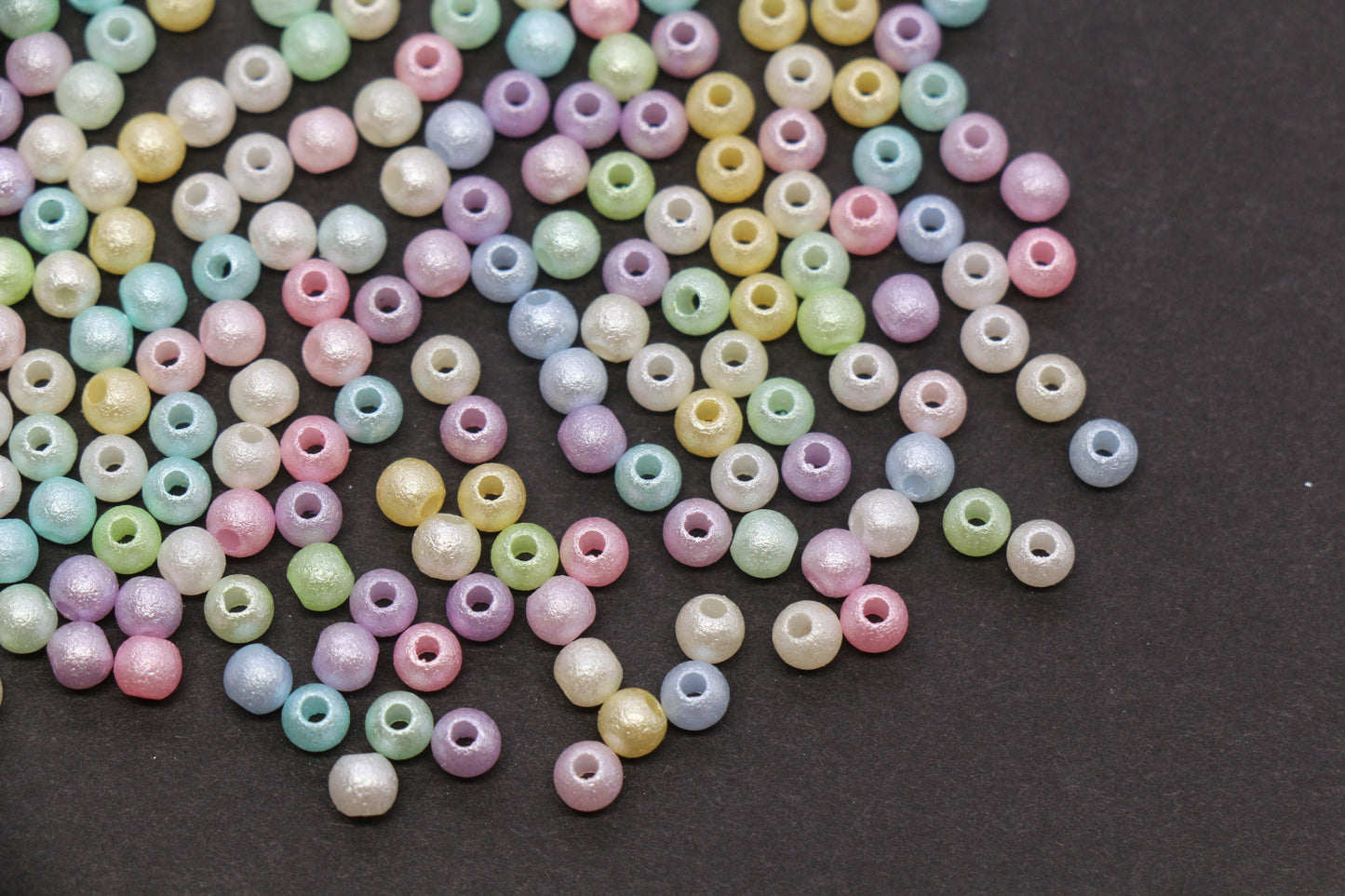 4mm Pearlized Acrylic Wrinkle Beads Mix #3978