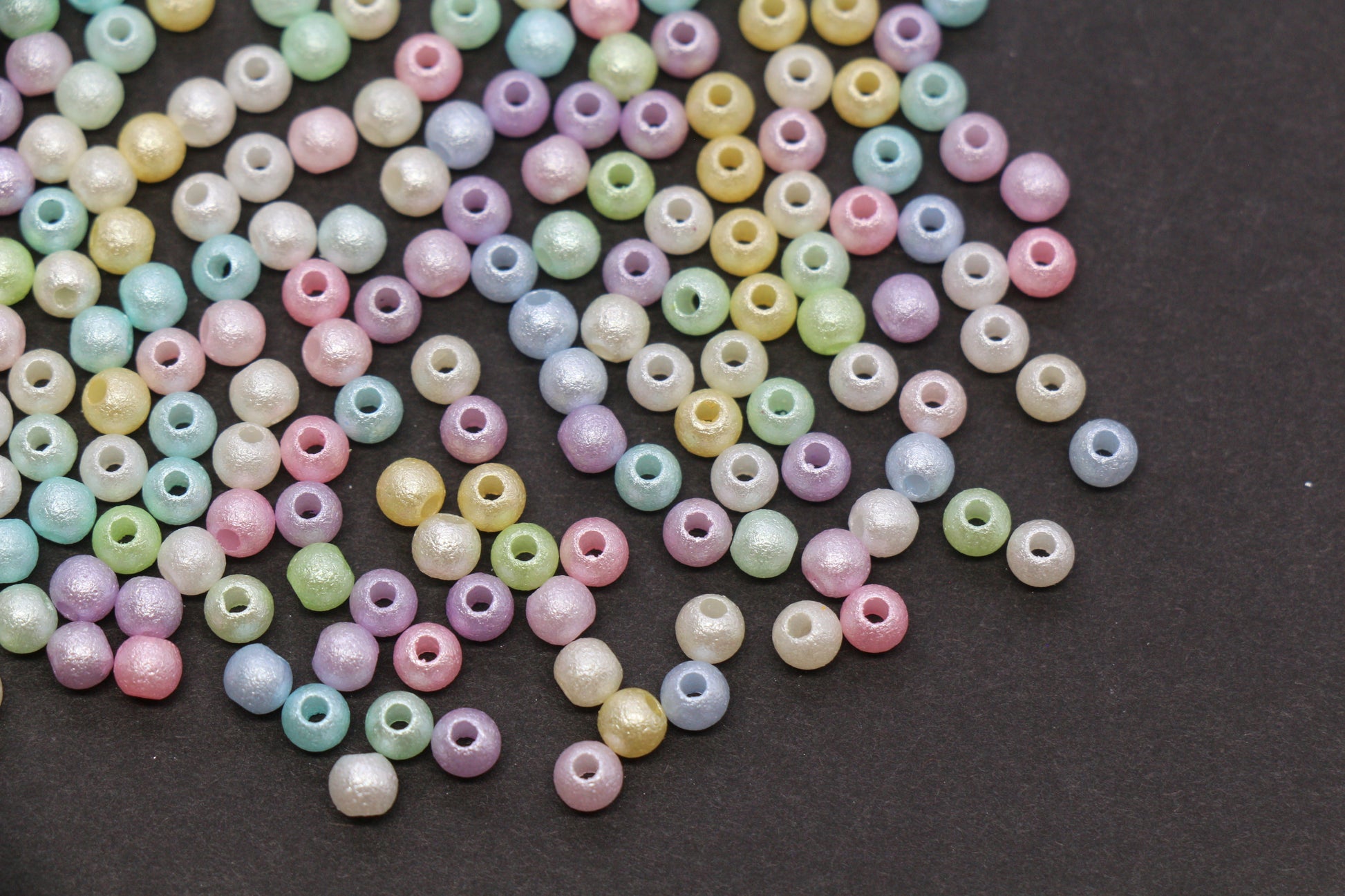 4mm Pearlized Acrylic Wrinkle Beads Mix #3978