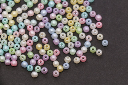 4mm Pearlized Acrylic Wrinkle Beads Mix #3978